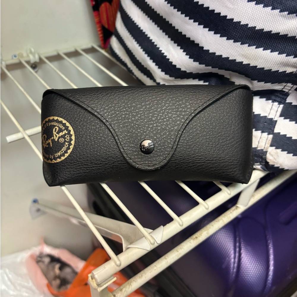 Ray-Ban Black Pebbled Leather Mini Sunglasses Case